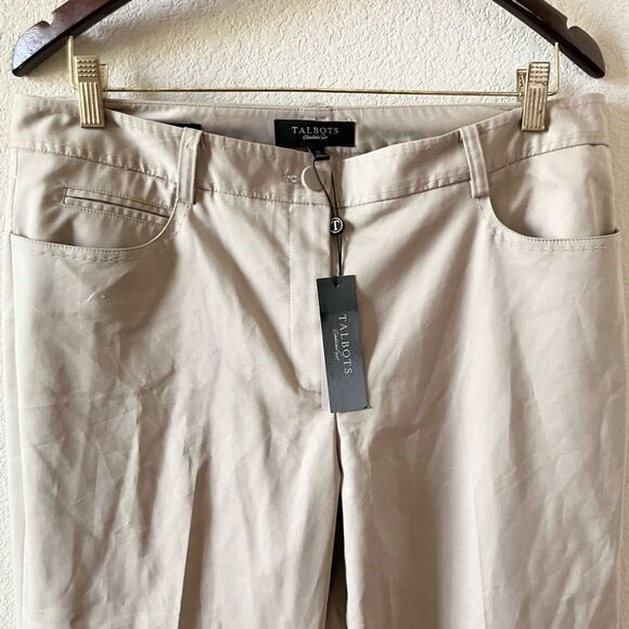 NEW Talbots Beige Minimalist Business Casual Office Signature Boot Trousers 12 - Picture 2 of 7